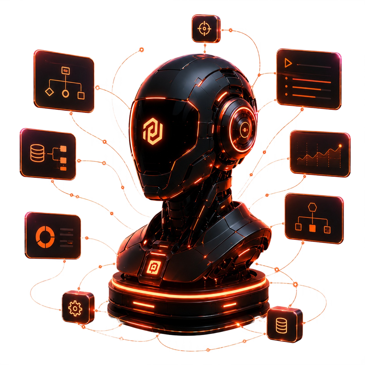 Mission-control style display representing agentic AI orchestration